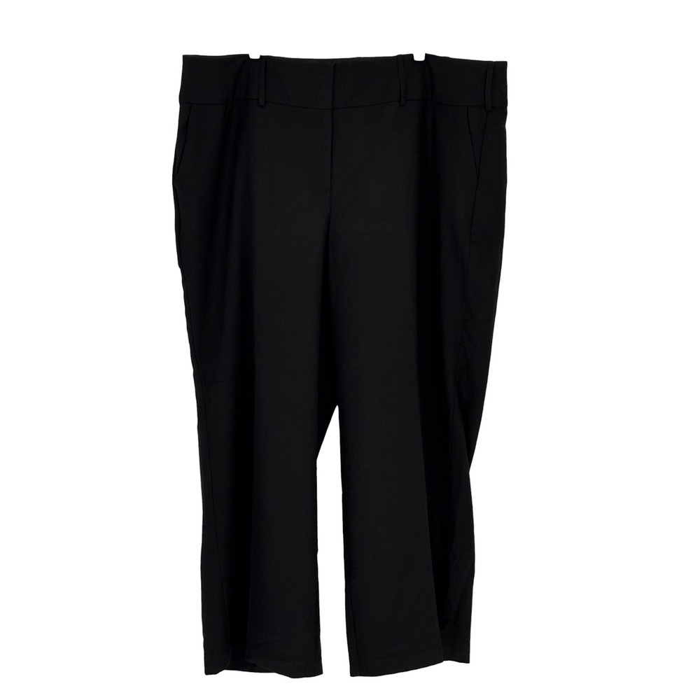 Lane Bryant Dress Pants Black Wide Leg Cropped Trousers 24